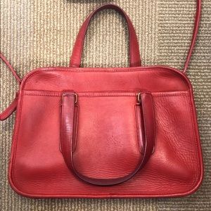 Vintage Coach Skinny Flight Bag in Red Leather NYC